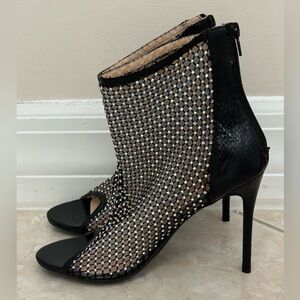 Azalea Wang Rhinestones Embellished Peep Toe Bootie Size 8.5